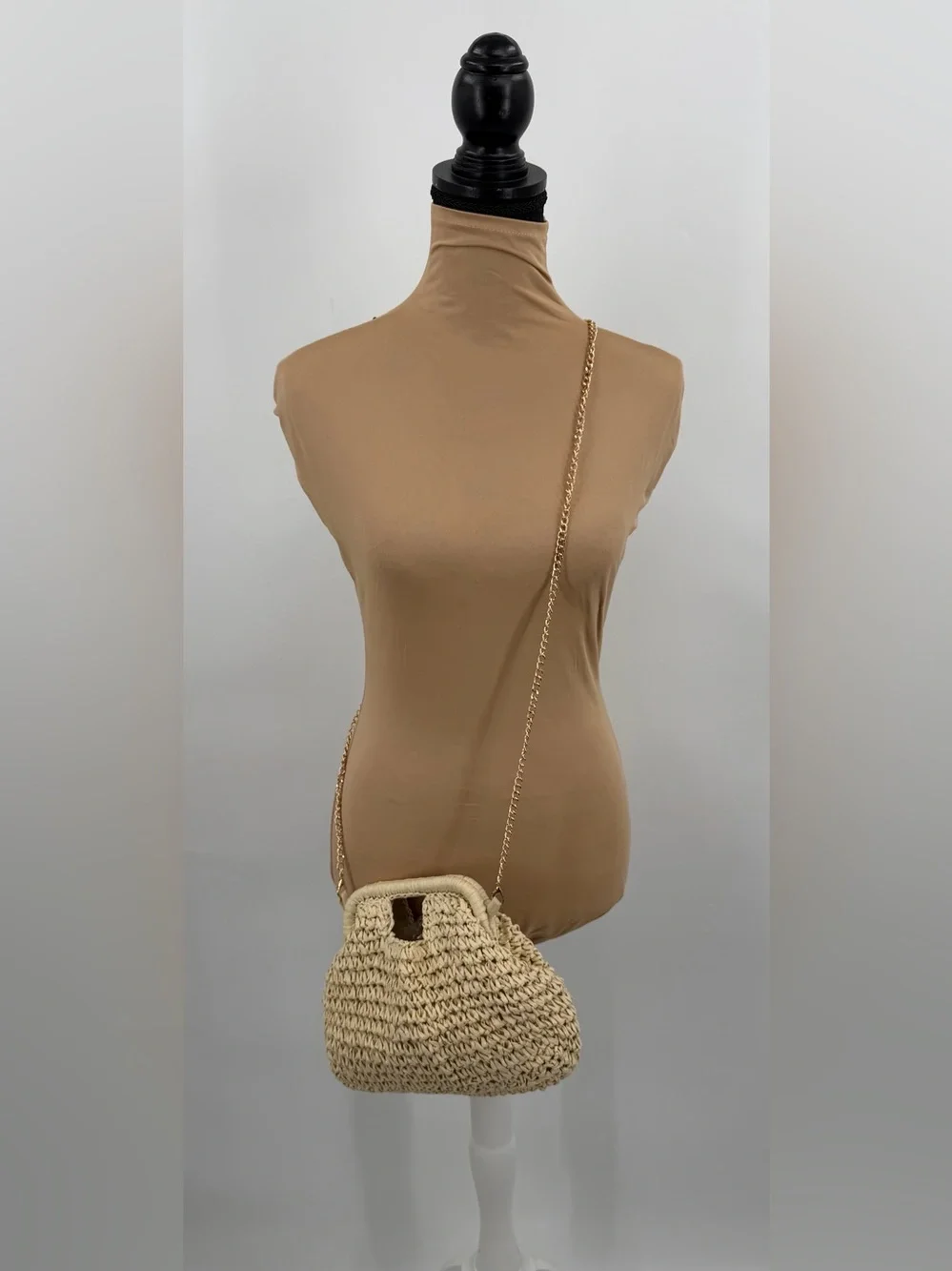 Woven Raffia Crochet Top Handle Crossbody Bag beach vacation resort coastal
